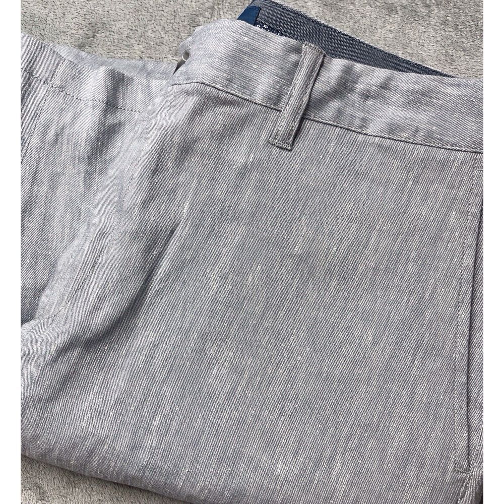 Fairlane Mens Linen Blend‎ Flat Front Shorts Blue White Textured Size 36